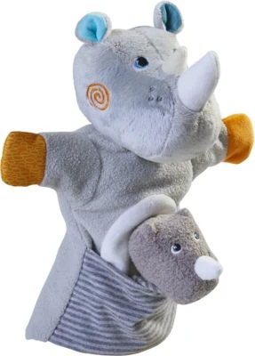 HABA 305755 Handpuppe Nashorn Mit Baby 4 HABA 305755 Handpuppe Nashorn Mit Baby – Bild 2