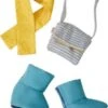 HABA 306579 Kleiderset Accessoires, 3-tlg. Puppen-Stiefel, Schal, Umhängetasche, 30 Cm -Haba 24258286 01