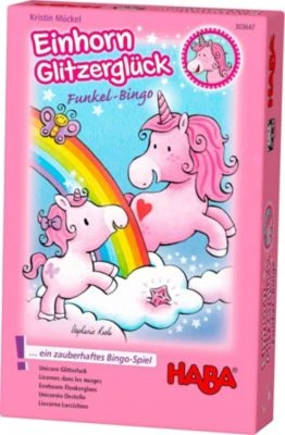 HABA 303647 Einhorn Glitzerglück - Funkel-Bingo 3 HABA 303647 Einhorn Glitzerglück - Funkel-Bingo